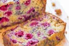 apple and raspberry loaf cake