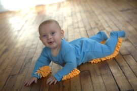 baby crawling clean floors