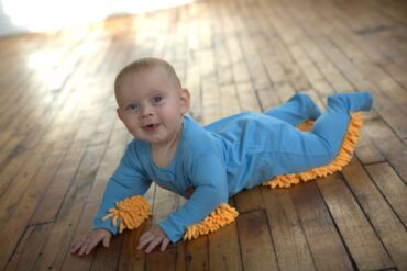 baby crawling clean floors