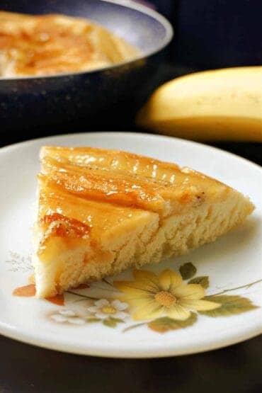 banana cake in a saucepan