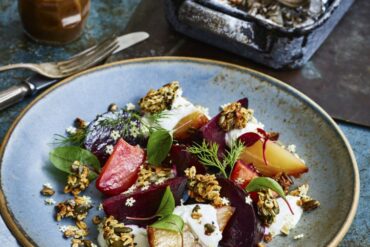 beetroot and goats curd salad