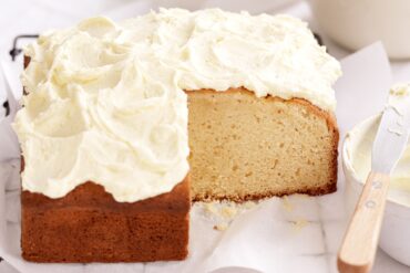 butter cake with lemon icing