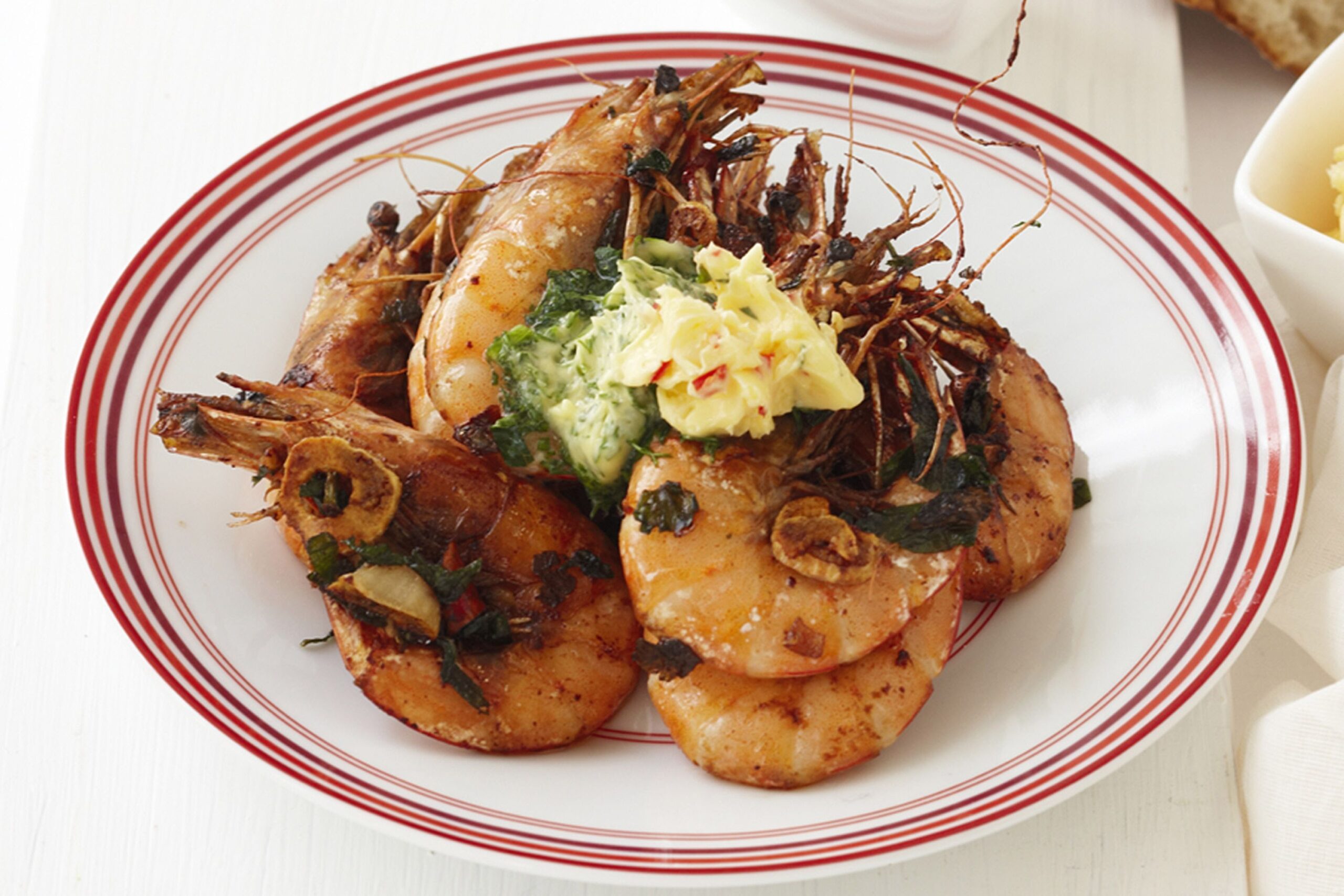 char grilled prawns