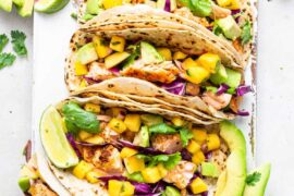 fish tacos with avocado salsa