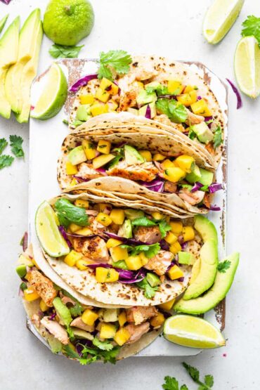 fish tacos with avocado salsa