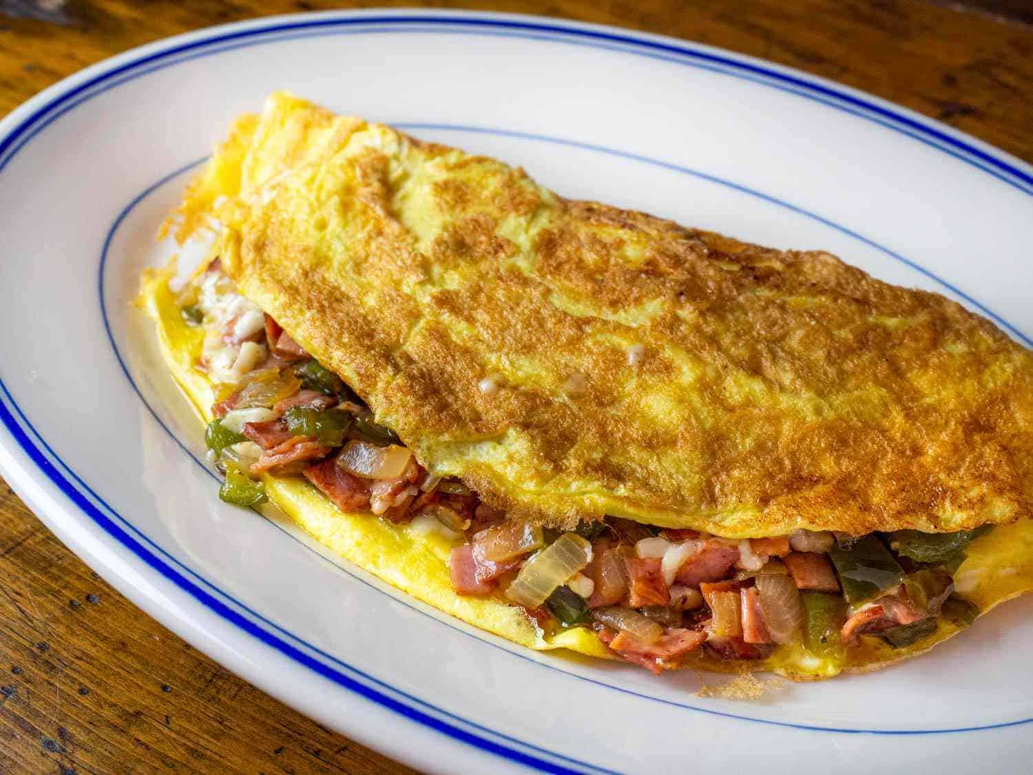 ham cheese onion omelette