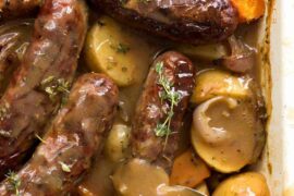 how to cook beef sausages in the oven