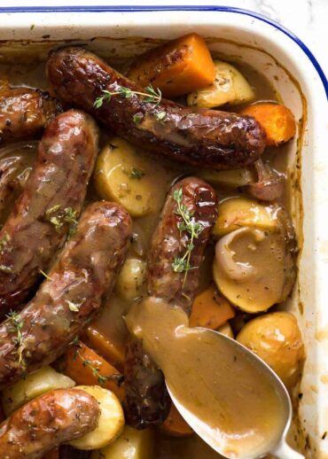 how to cook beef sausages in the oven