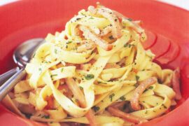 low fat fettuccine carbonara