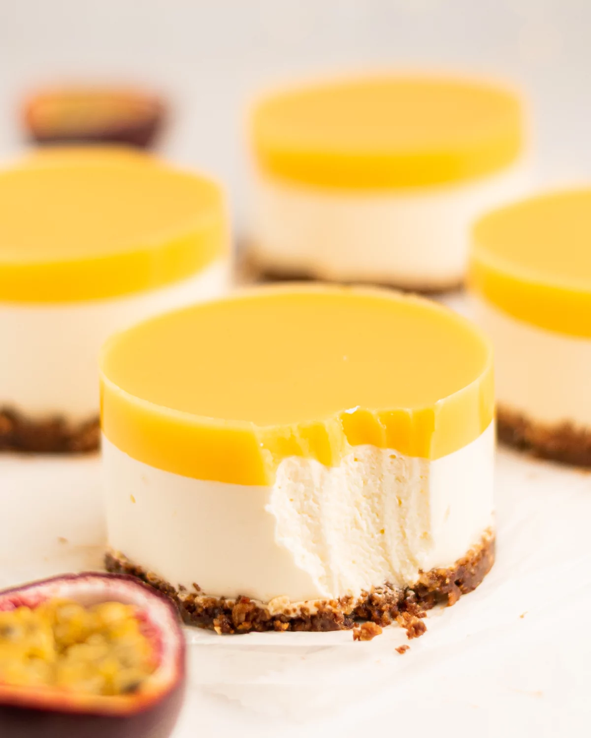 mini passionfruit cheesecake