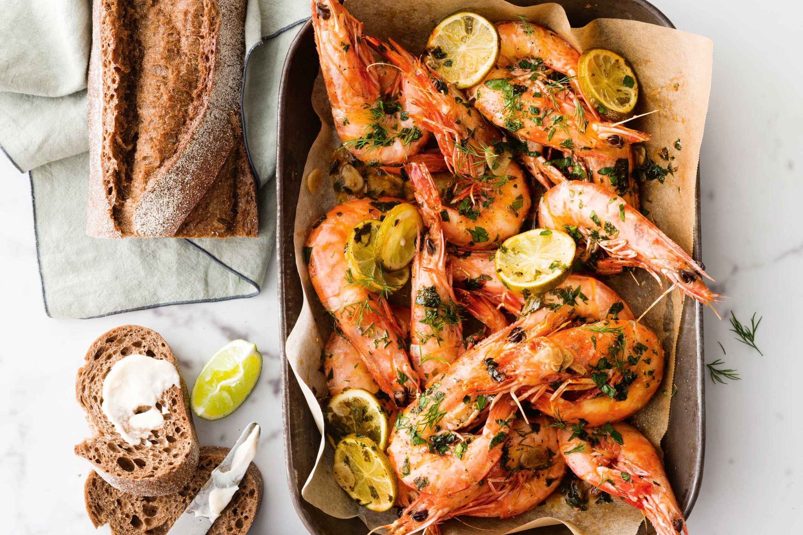 oven roasted prawns