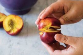 peeling nectarines