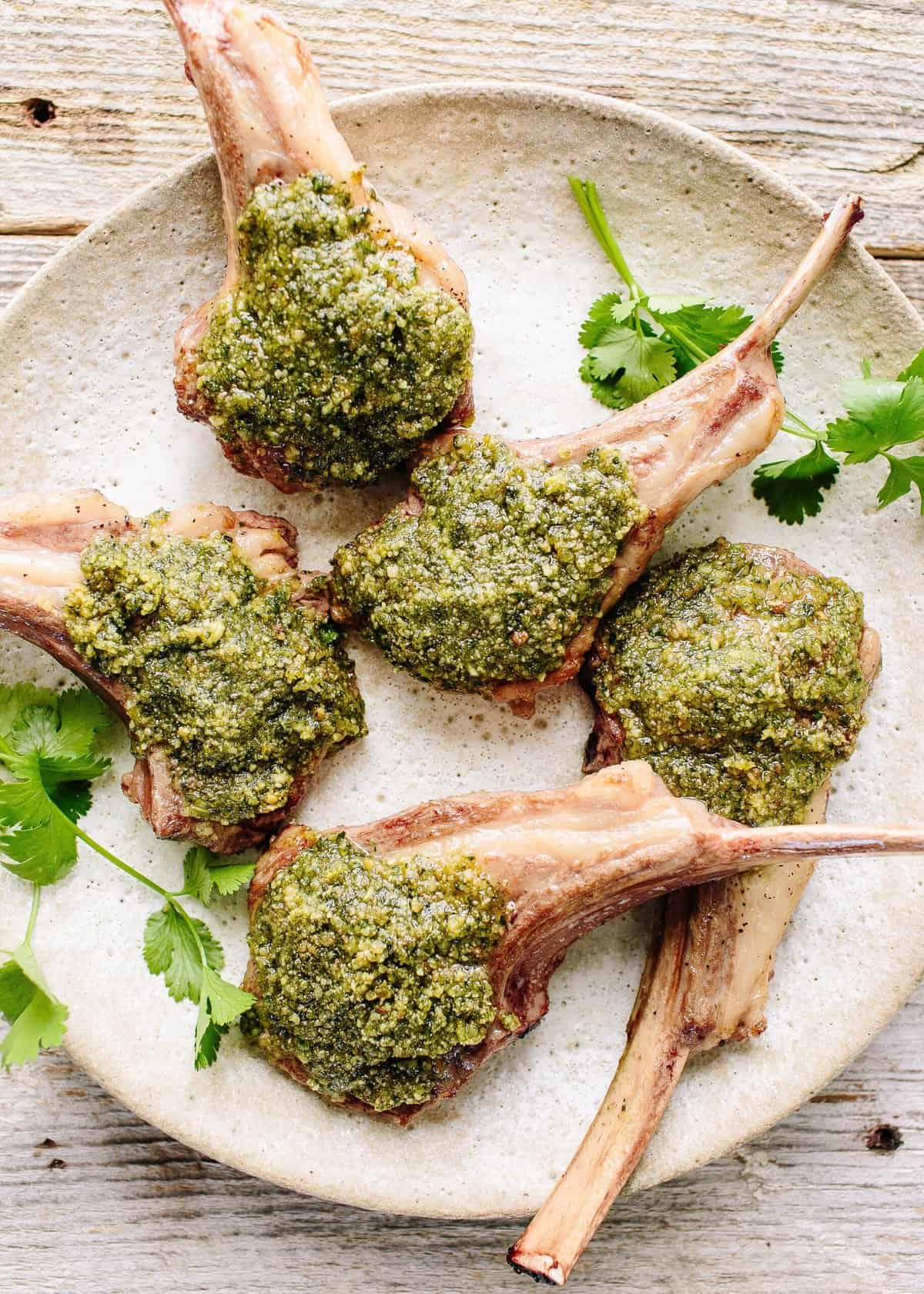 pesto lamb cutlets