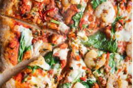 pizza with prawns