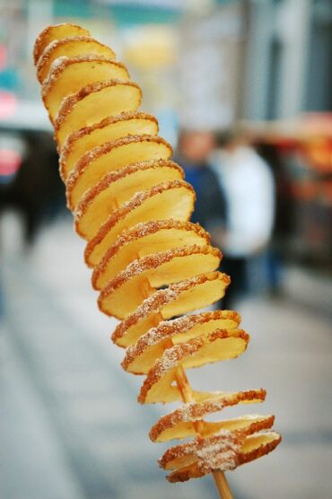 potato chips on a stick