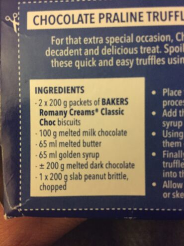 romany creams ingredients