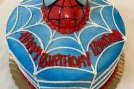 round spiderman cake