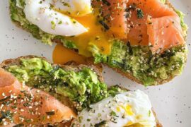 salmon poached egg avocado