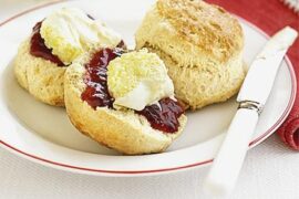 scones with jam and cream