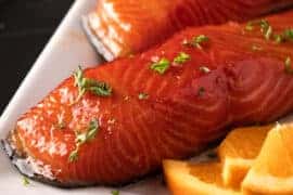 sliced salmon