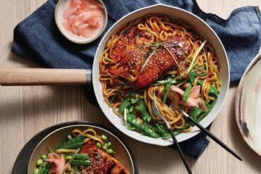 teriyaki salmon udon noodles