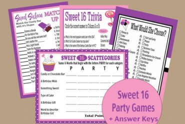 16th birthday party games