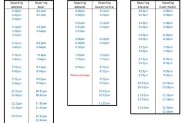 adelaide rail timetable