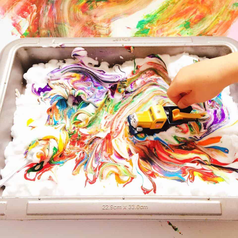 art with shaving cream