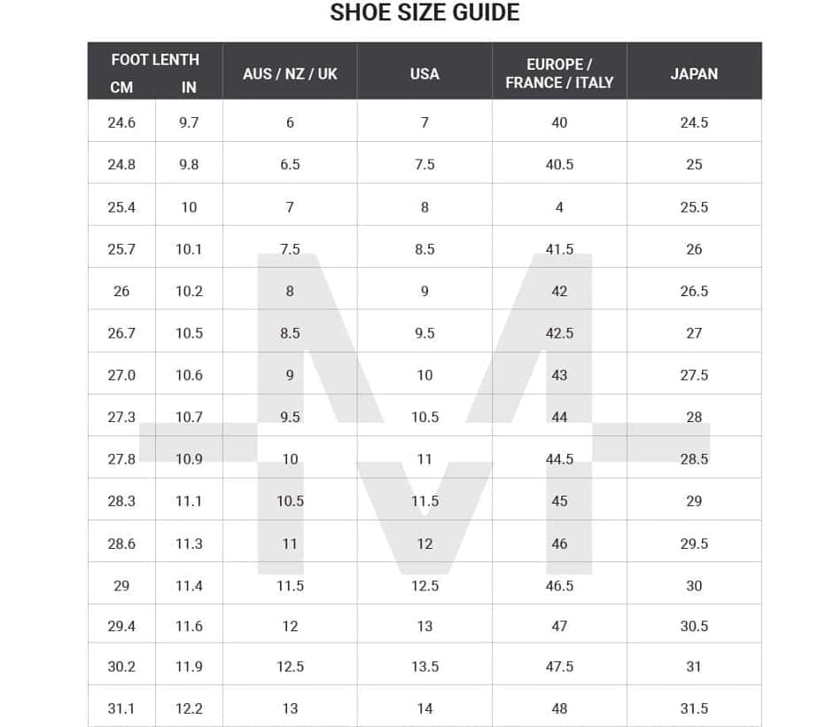 us men's 10 shoe to aus