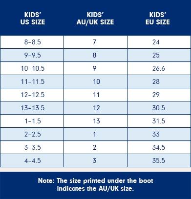 australia to uk shoe size