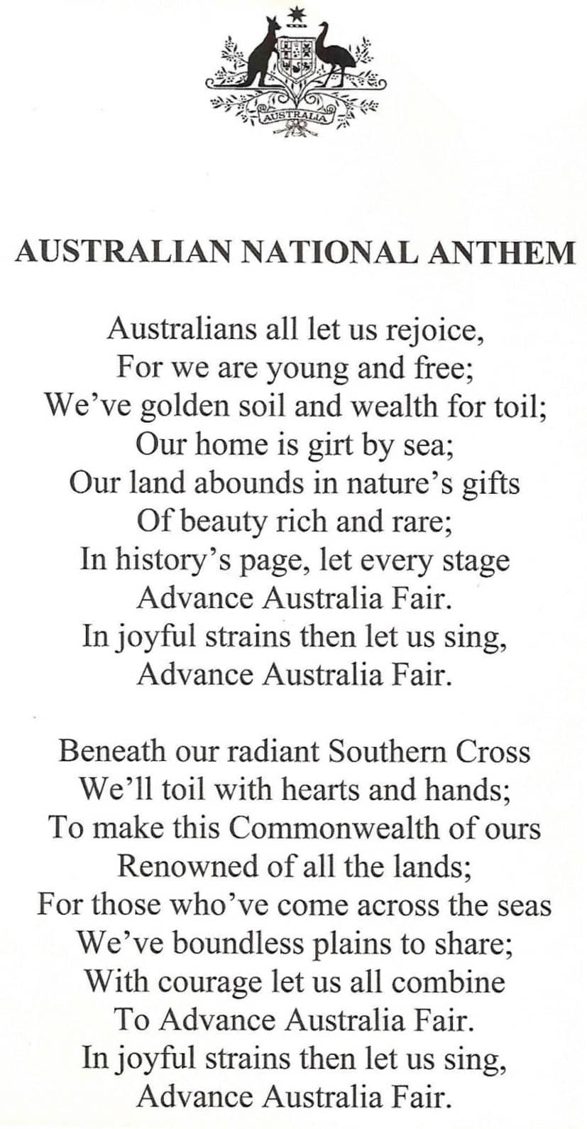 australian anthems