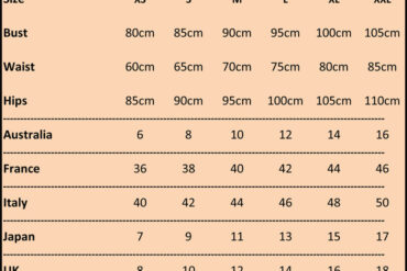 australian size chart to uk