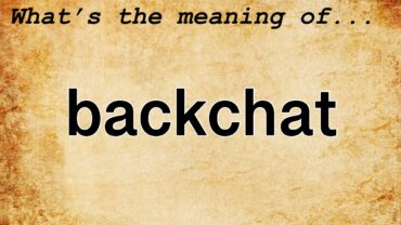 backchat meaning