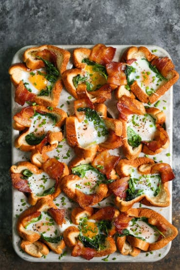 bacon and egg cups with bread