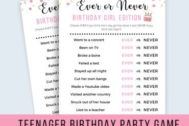 birthday party games for teenagers