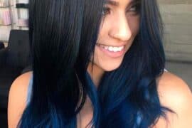 blue black colour hair