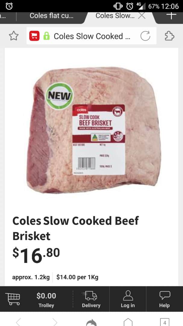 brisket coles