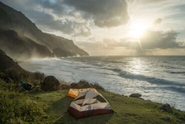 camping on beach