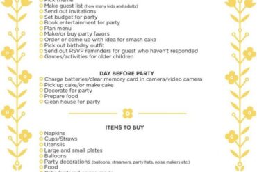 checklist for birthday party 1st