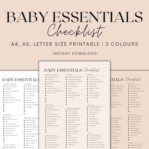 checklist for newborn essentials