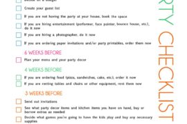 childrens party checklist