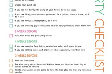 childrens party checklist