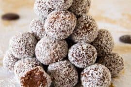 chocolate balls with coconut