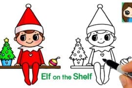 christmas elves drawing