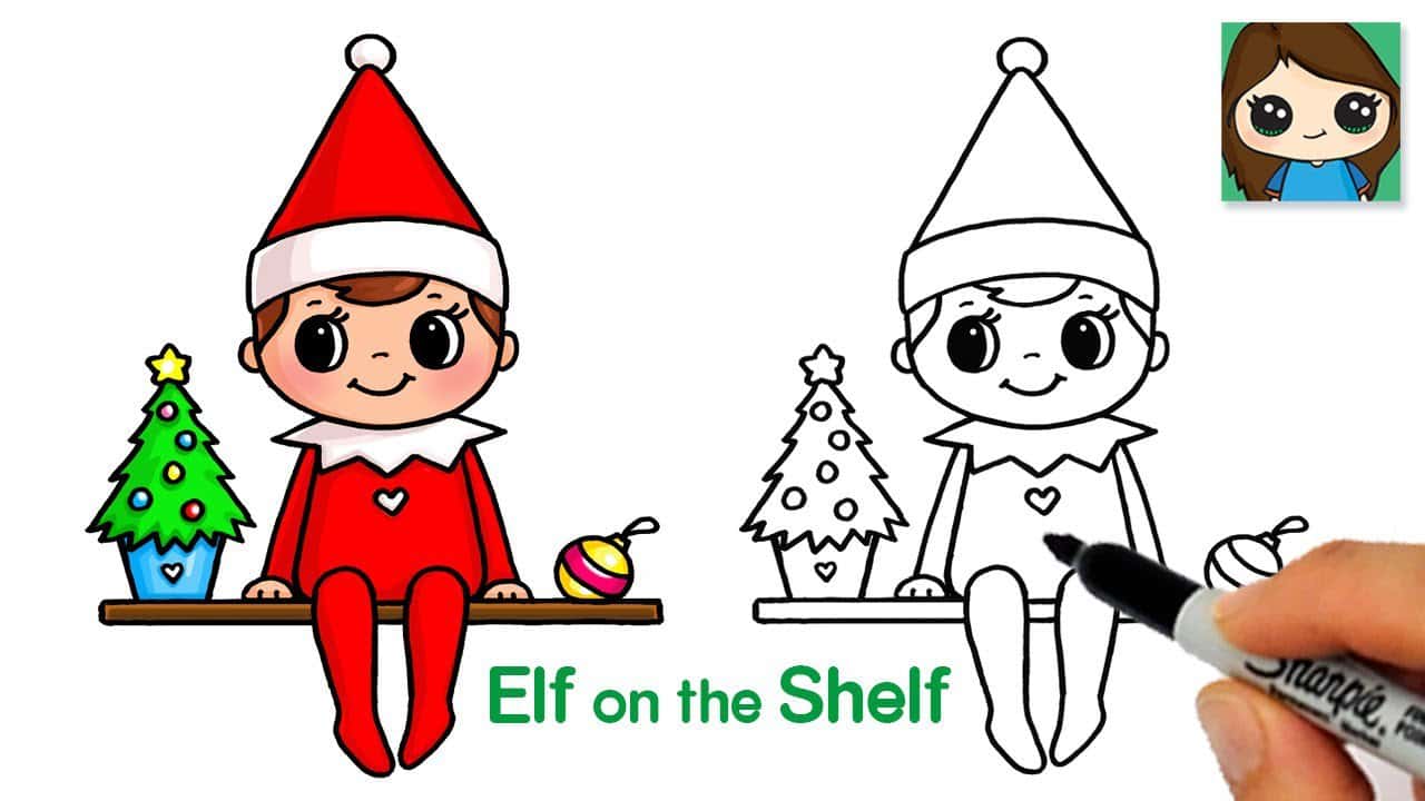 christmas elves drawing