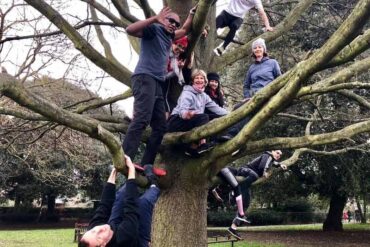 climbing a tree