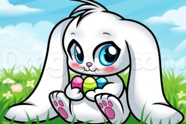 cute easter bunny drawing