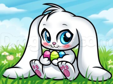 cute easter bunny drawing