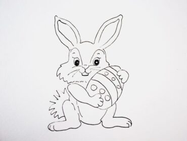 easter bunny drawing easy