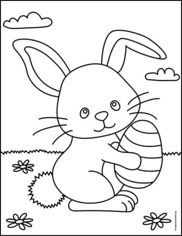 easter bunny easy drawing